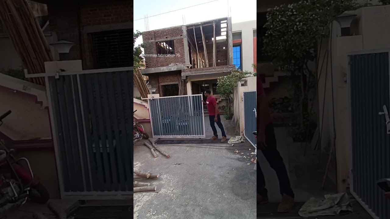 Low cost Budget Sliding Gate design || sliding gate with folding #gatedesign #slidinggate #lowbudget