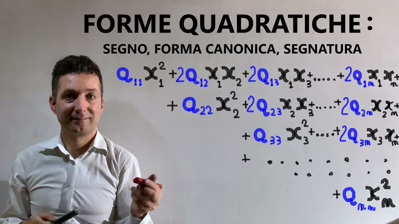 Forme quadratiche , segno di una forma quadratica , segnatura , rango .Esempi forme quadratiche