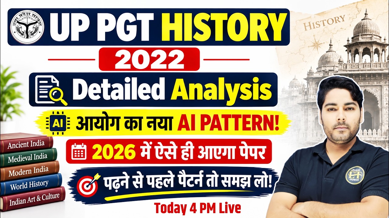 UP PGT History 2022 Detailed Analysis आयोग का नया AI Pattern | UP PGT 2026 History by Abhishek Sir