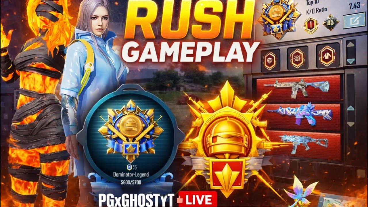 CONQUEROR RANK PUSH PUBG MOBILE LIVE NONSTOP RUSH CONQUEROR LOBBY
