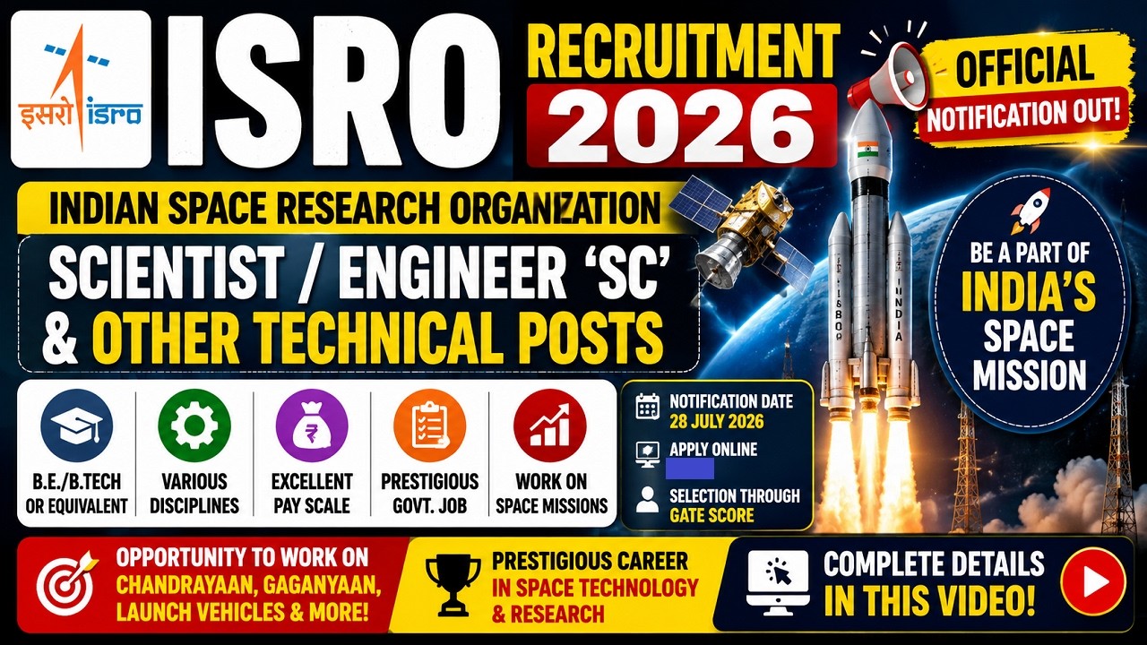 ISRO Scientist Engineer Recruitment 2026 | Apply Online | ISRO Vacancy 2026