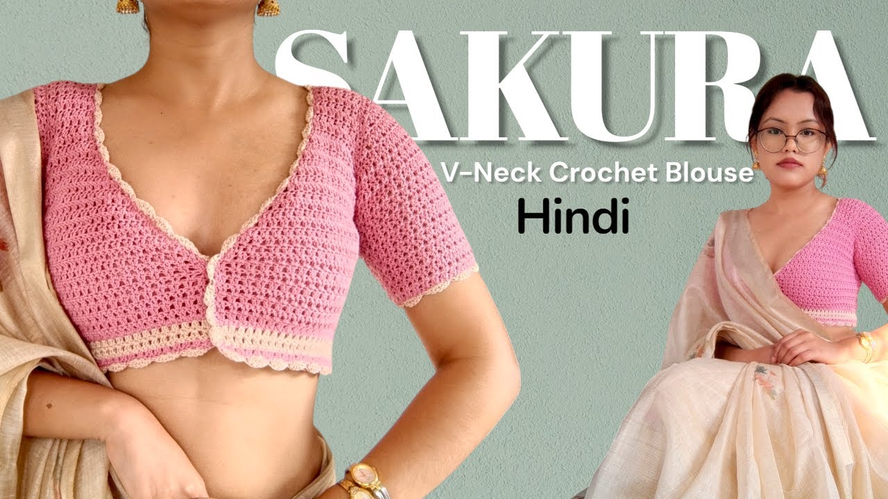 SAKURA V-Neck Crochet Blouse 🌸 | Easy & Beginner Friendly Tutorial