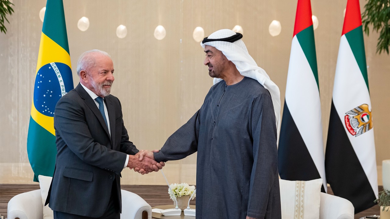 رئيس الدولة والرئيس البرازيلي يبحثان تعزيز التعاون