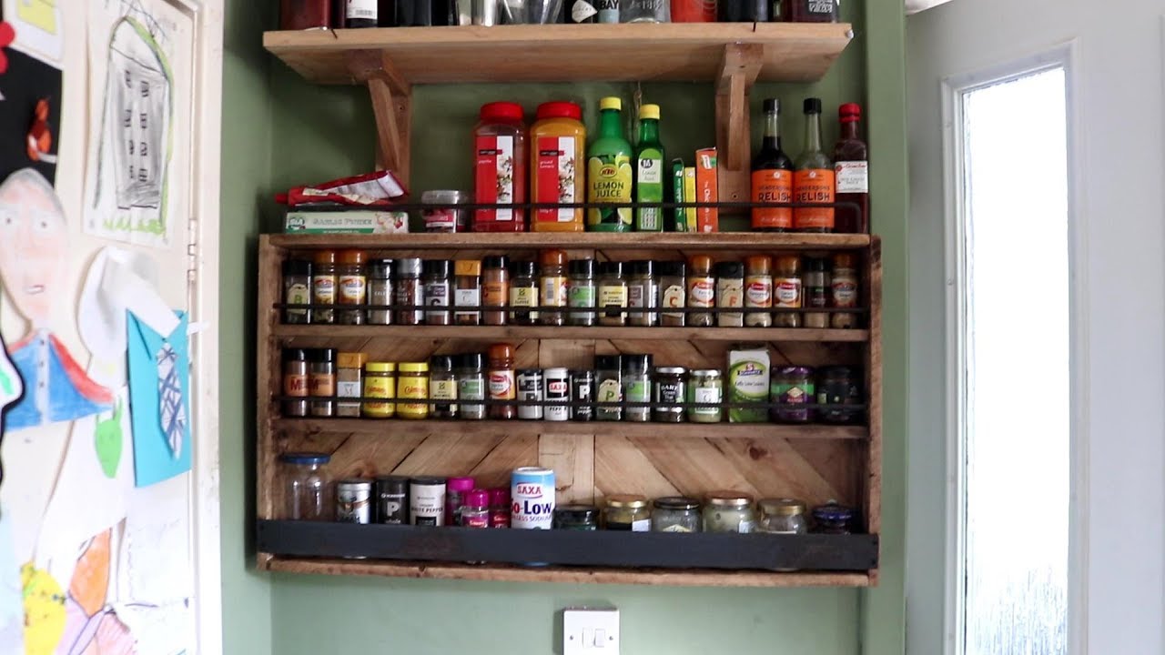 Pallet Wood Spice & Sauce Rack