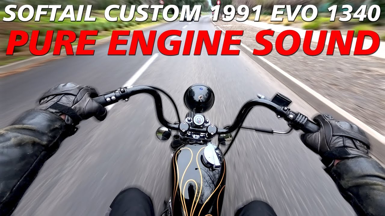 Softail Custom Evo 1340 1991 | Drag Pipes Exhaust | &iexcl;Engine sound! | Harley-Davidson [RAW]