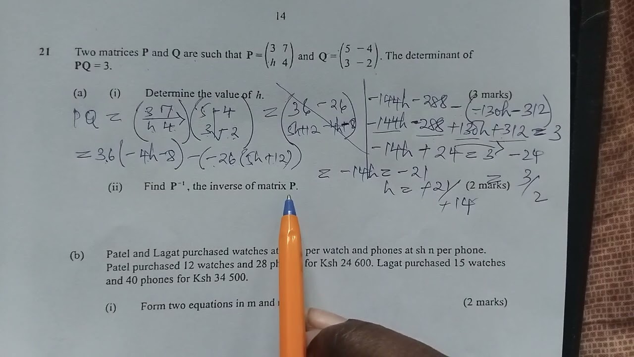 KCSE MATHS 2024 - MATRICES 10 MKS (@vansikmaths )
