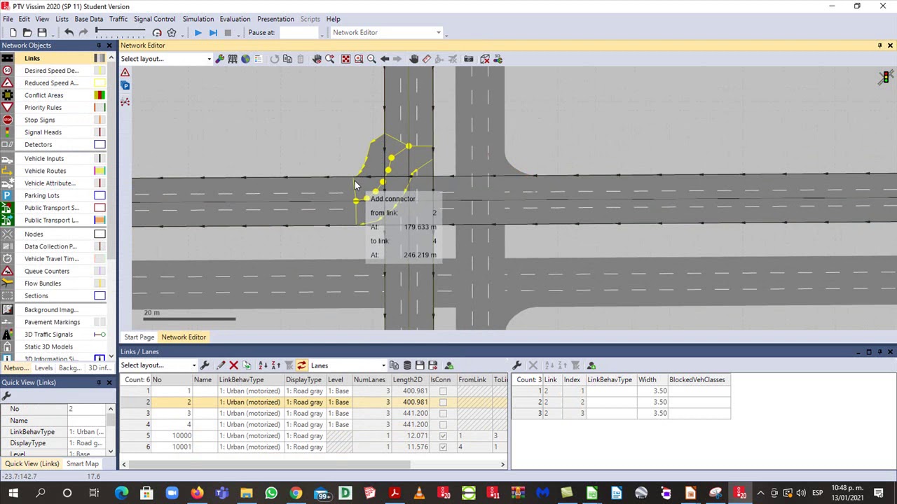 6a Construir una intersección en Vissim