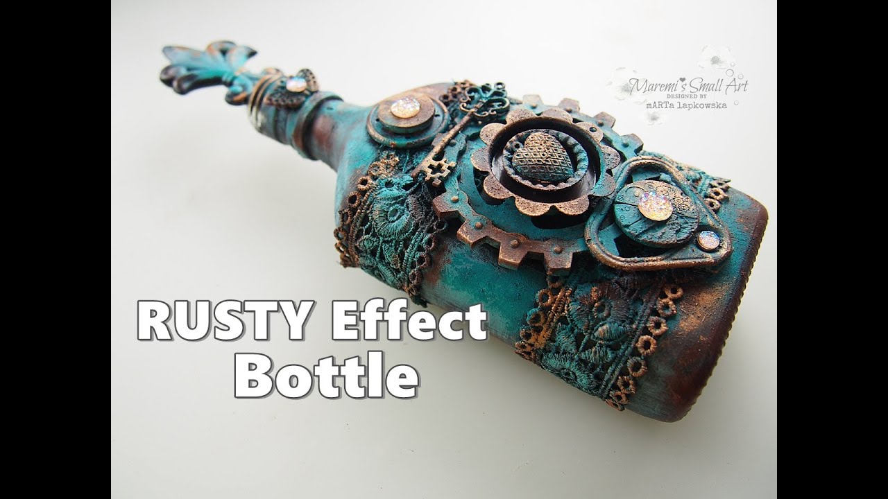 Altering BOTTLE in Vintage Style Mixed Media Tutorial ♡ Maremi's Small Art ♡