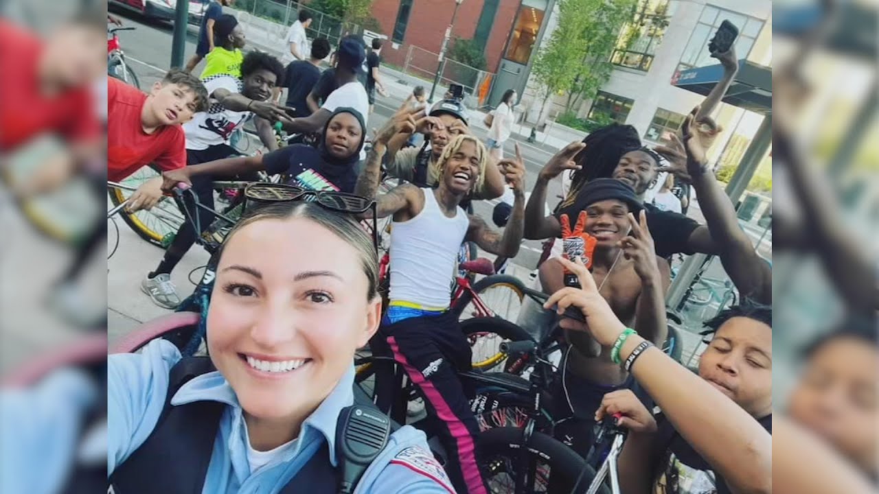 Police officer's encounter with cyclists goes viral