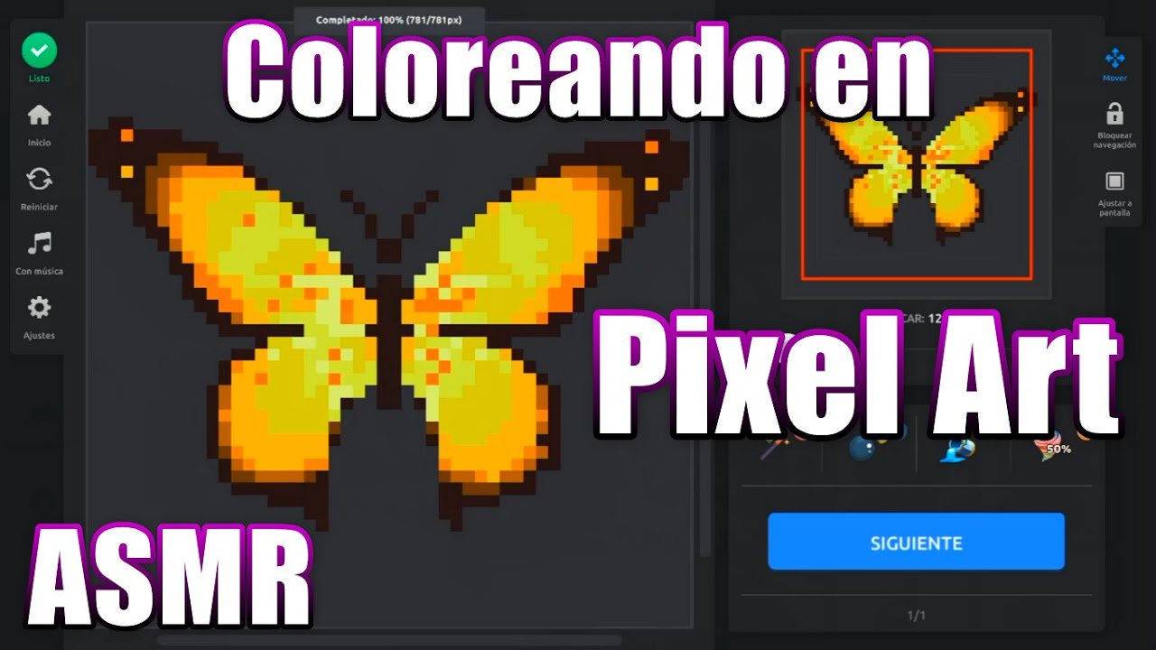 ASMR | Coloreando en Pixel Art | Masticando Chicle + Saludos a Subs