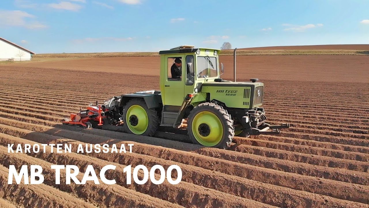 MB trac 1000 Karotten säen im Ochsenfurter Gau