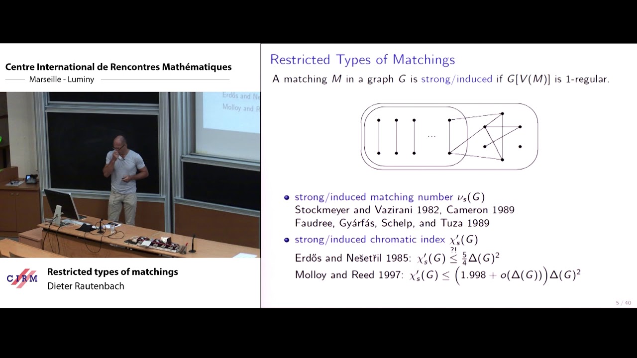 Dieter Rautenbach: Restricted types of matchings