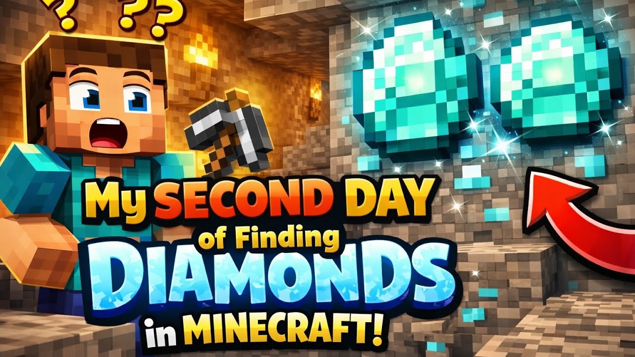 My second day of finding diamonds|Forth day of Minecraft|