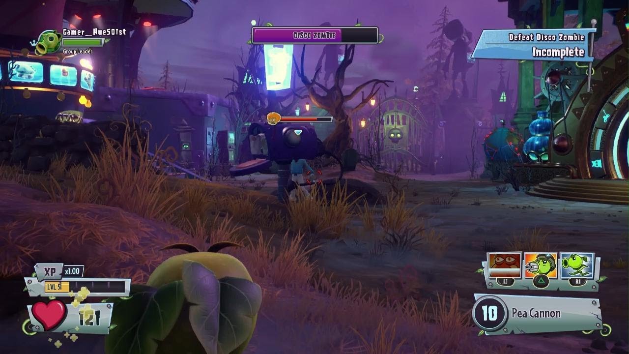 Plants vs Zombies GW2 doing agent corn quest and saying happy 10th birthday 