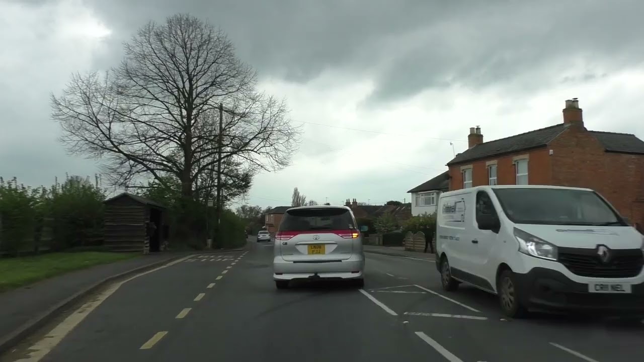 Driving On The A443 From Holt Heath Through Hallow To Worcester, England 19th April 2023
