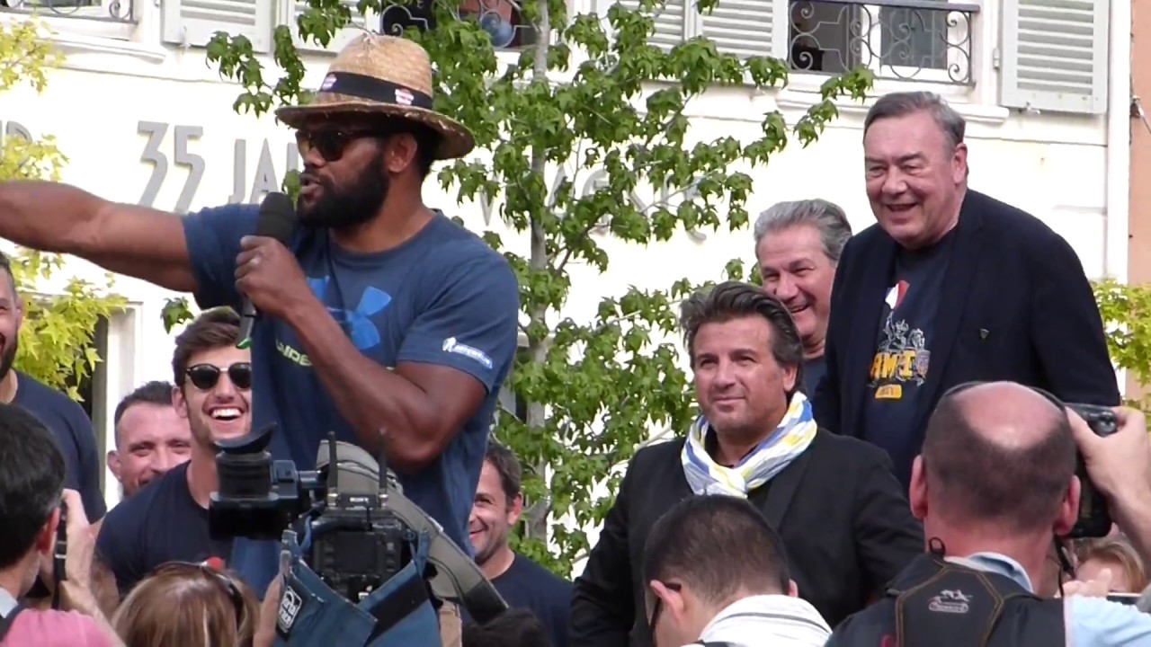 Finale TOP14 2017 ASM/RCT M. Peceli Yato fête la victoire et chante 