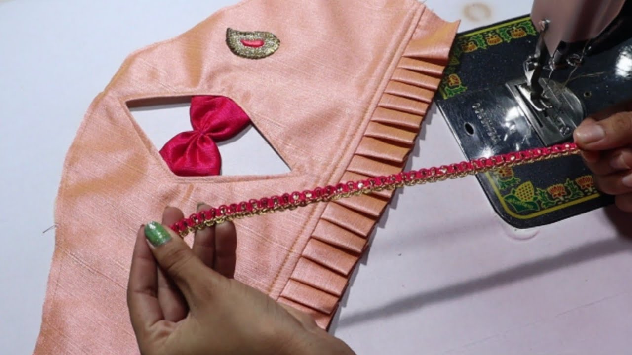 Designer model blouse sleeve design cutting and stitching /frill sleeve design /Baju design cutting