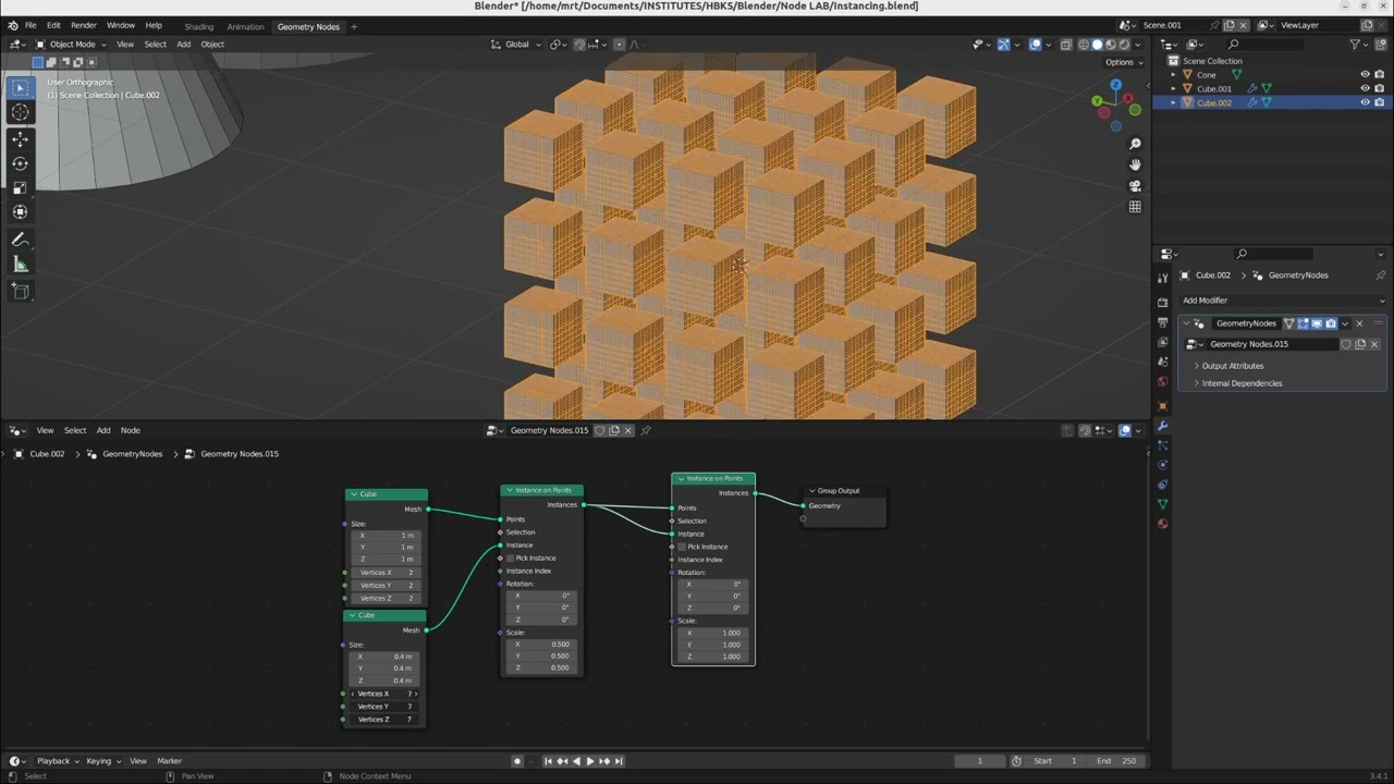 Blender Geometry Nodes Tutorial : Instance on Points Basics I (Deutsch)