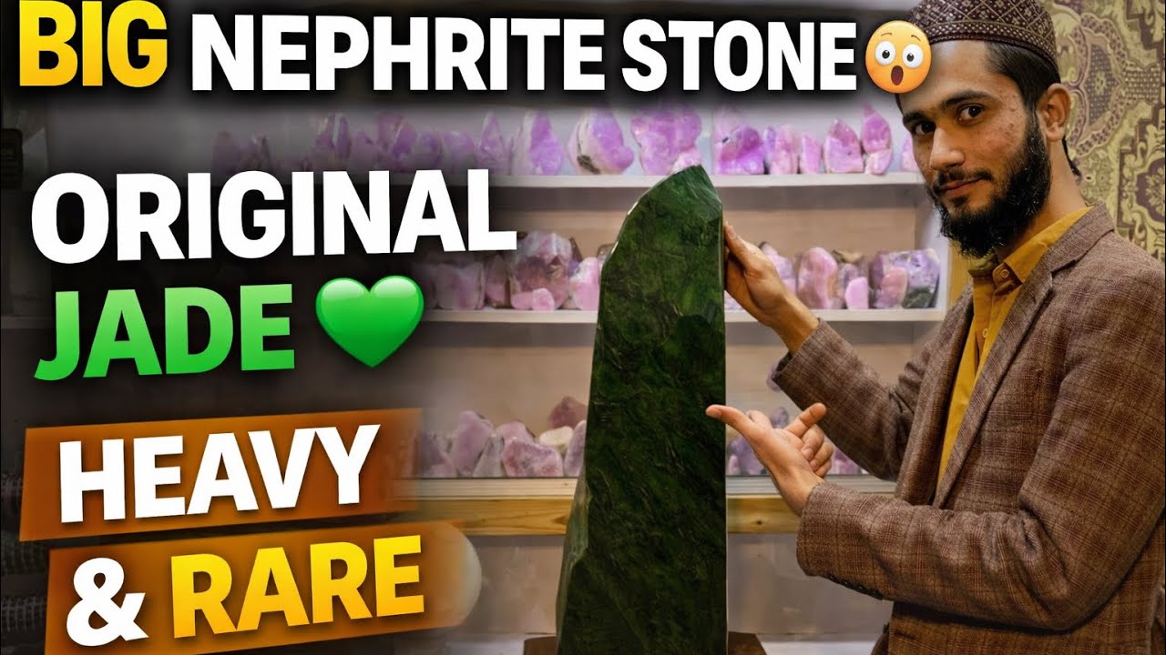 Rare Big Nephrite Stone Natural Green Jade Stone | Heavy & Original #unfrezzmyaccount #1millionviews