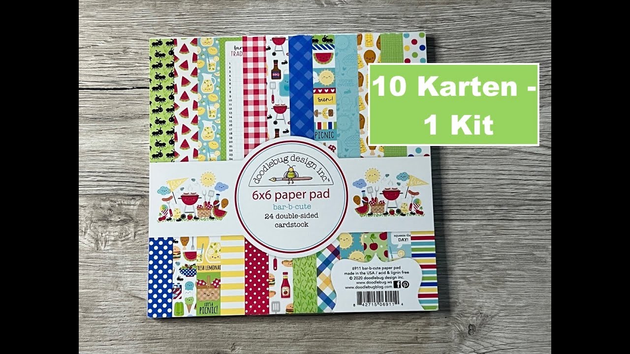 10 Karten - 1 Kit von Doodlebug Design - bar-b-cute - Tutorial - #doodlebugjun