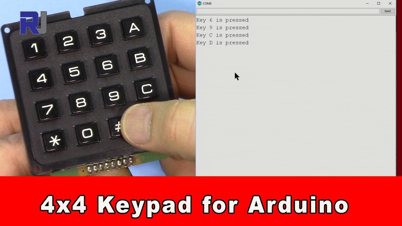 Как использовать клавиатуру с матрицей 4x4 и аппаратными клавишами с Arduino RJT75