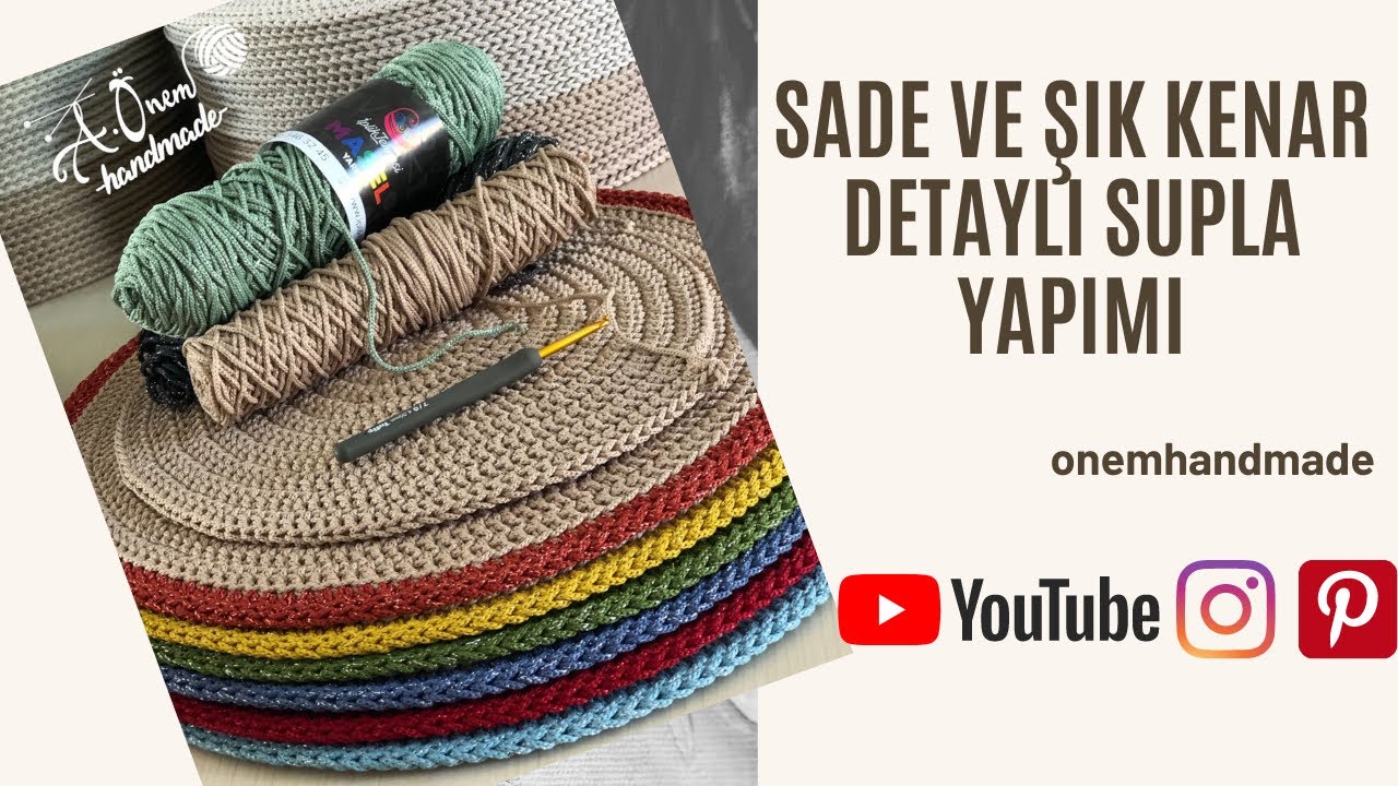Sade ve Şık Kenar Detaylı Supla Yapımı / Placemat Crochet Pattern