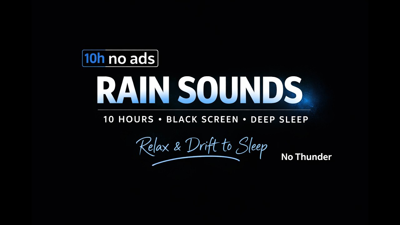 Rain Sounds for Sleeping 10 Hours | Black Screen | No Thunder | Deep Sleep Rain