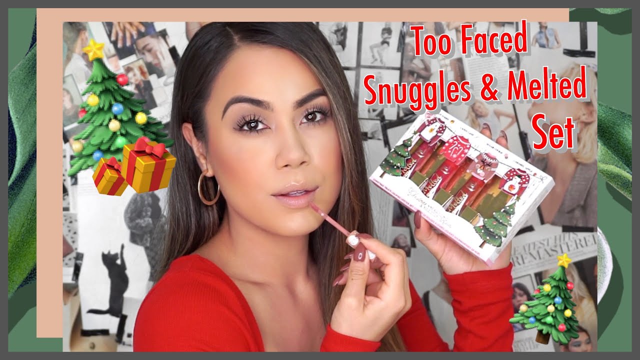 Too Faced Christmas Snuggles and Melted Kisses Liquid Lipstick Set Swatch and Review