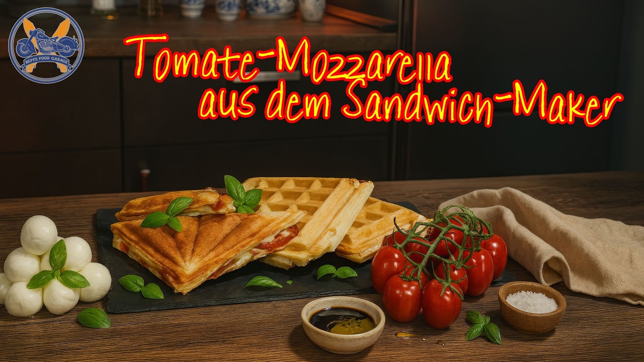 Waffel-Sandwiches im Sandwichmaker – Tomate & Mozzarella Rezept
