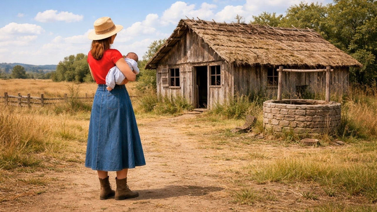 Humilhada no testamento  viúva herdou com o bebê apenas uma terra abandonada…mas havia algo naquele