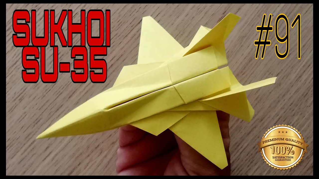 COMO hacer un AVION DE PAPEL caza de combate SUKHOI SU-35. Aviones de papel 2021. ORIGAMI easy 😺📄✈ 💖