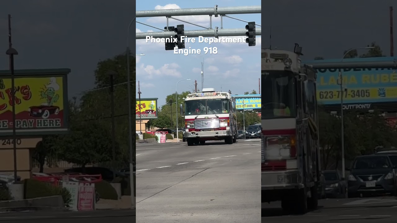 🚒 Phoenix Fire Department engine 918 responding to call for service.