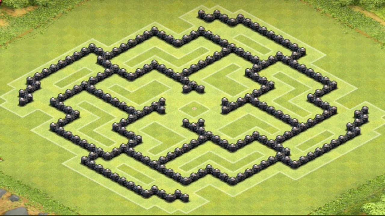 Clash of Clans - TH8 NEW Town Hall 8 Trophy/Clan Wars Base - Anti Air (4 mortars) - 2014