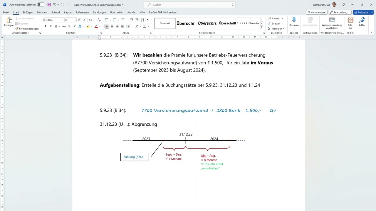 10 Eigene Vorauszahlungen 1 - Versicherungen