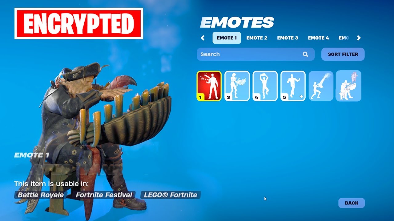 ENCRYPTED Davy Jones Emote & All New Leaked Emotes - Fortnite x Pirates of the Carribean