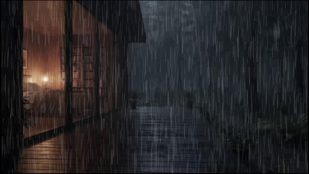 Rainy Night in a Forest Cabin 🌲 | Soft rain ambience with steady rain sounds for deep relaxation