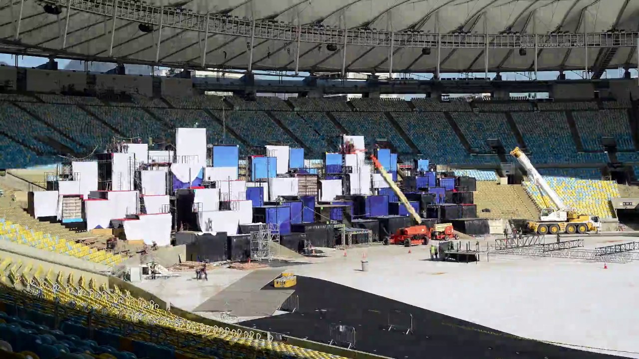 Montagem do Palco de Abertura dos Jogos Olímpicos Rio 2016 - P&G Cenografia