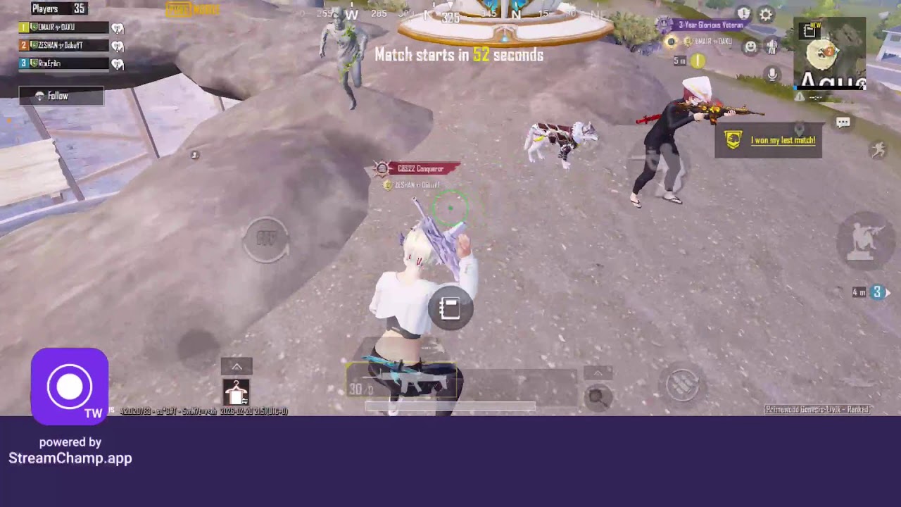 PUBG mobile rank push Zeeshan Daku YT route to conqueror one case subscriber