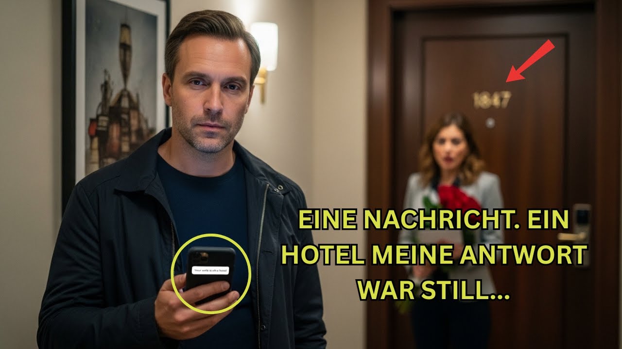 Mein Handy vibrierte: „Deine Frau ist im Hotel“ – ich antwortete mit Blumen…