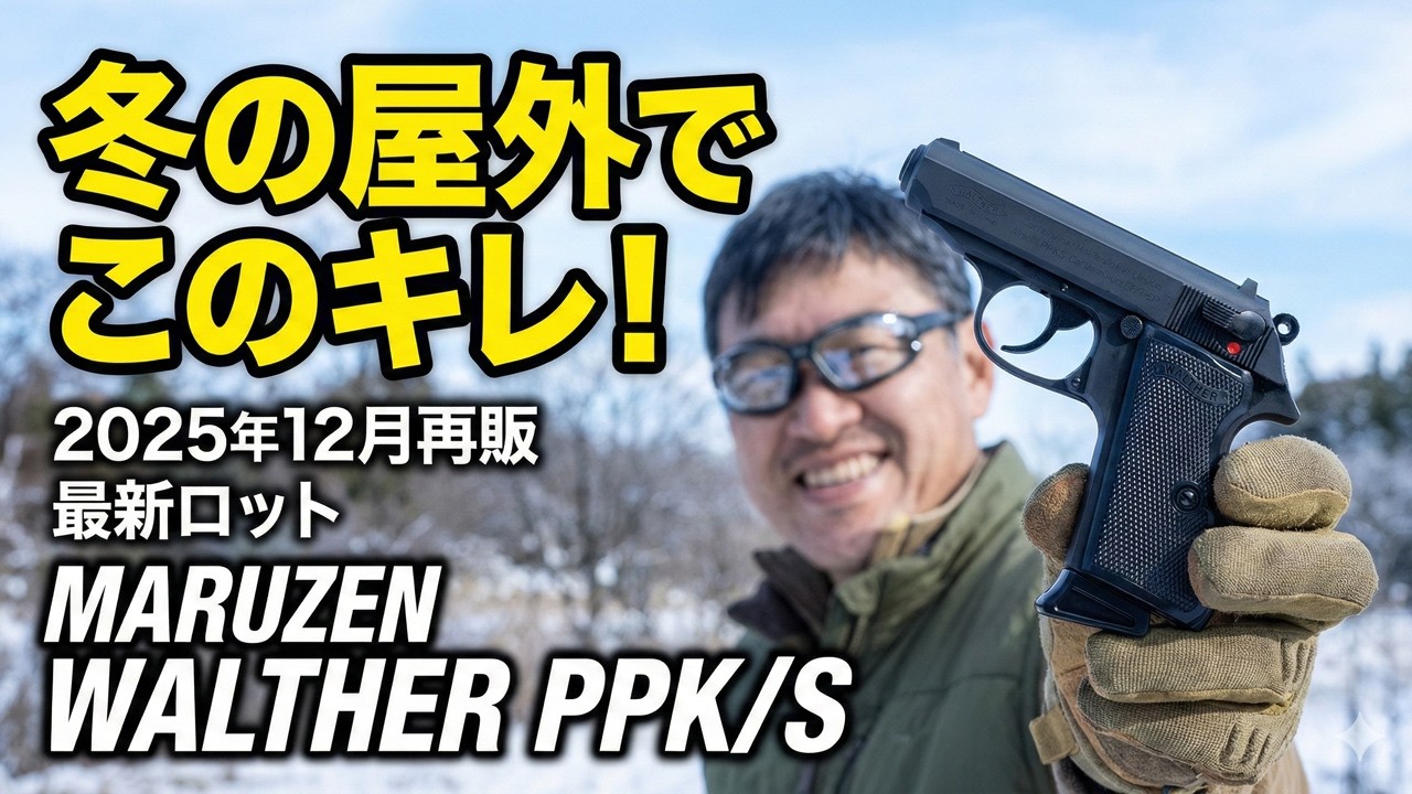 2025年最新ロット！マルゼン ワルサーPPK/S 冬の屋外で実射レビュー。このサイズで驚きの鋭いリコイル！