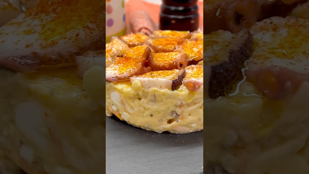 ENSALADILLA DE PULPO Y GAMBAS AL AJILLO!!😋 Está impresionante!👏