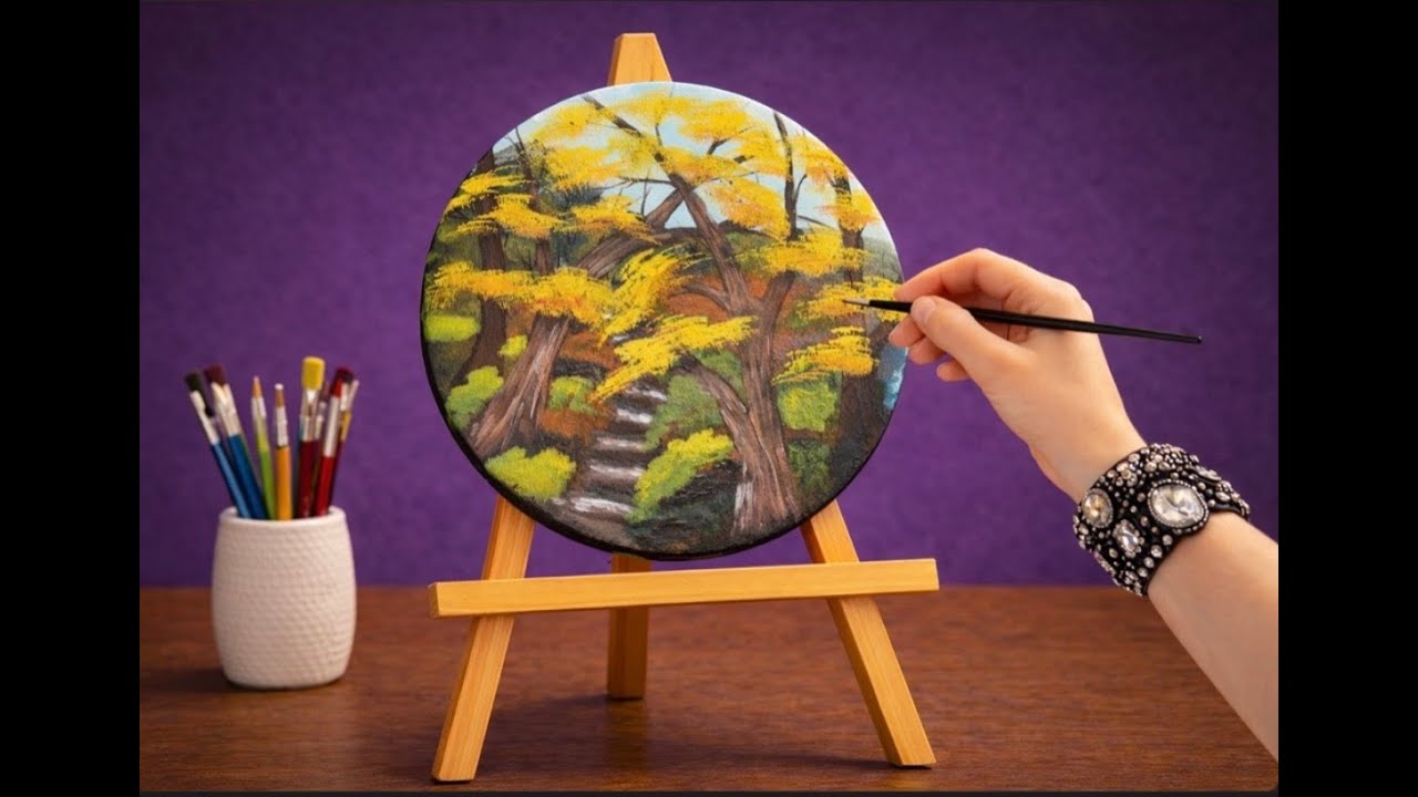 This Black Canvas Painting Will Touch Your Heart | Easy and Beautiful 🤩 Acrylic Painting 🖼️ 