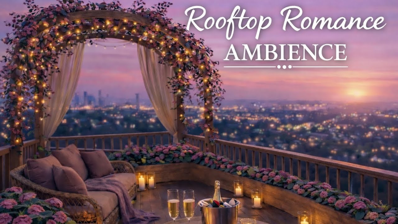 Rooftop Romance ✨ Soft Saxophone Jazz & Candlelight Ambience