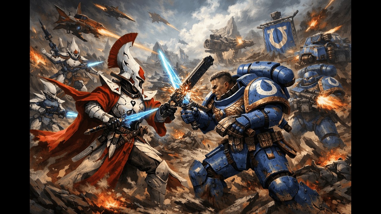 TTS3 wk 1 Aeldari vs Adeptus Astartes