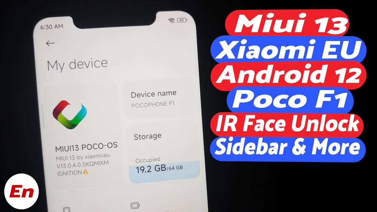 Poco F1 | Miui 13 Stable | Xiaomi EU | Android 12 | IR Face Unlock | PocoOS | Enforcing