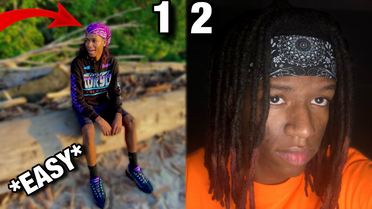 HOW TO TIE A BANDANA WITH LOCS *EASY*