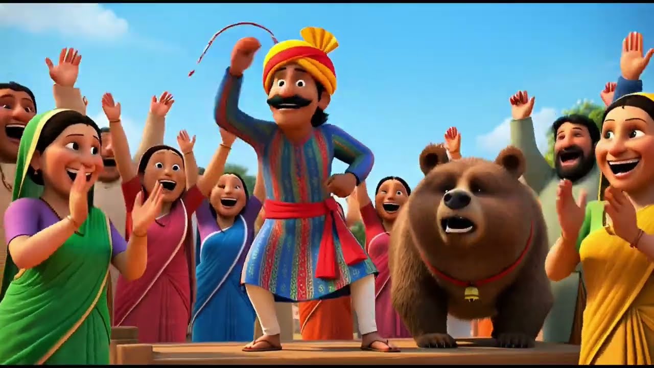 Here Comes Kalu with Damru Joy & Dancing Bear Celebration! Hindi Balgeet