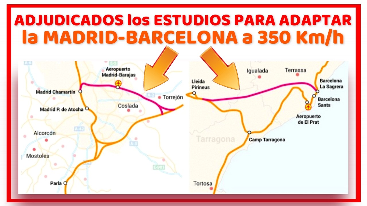 ▶️ TRANSPORTES ADJUDICA el ESTUDIO para AUMENTAR a 350 Km/h el AVE Madrid-Barcelona ▶️Estación Parla