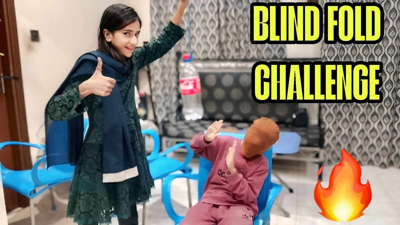 BLIND FOLD HANGING WATER BOTTLE 💧 CHALLENGE ll PUNISHMENT MILI ll FALAK SAAD SMART