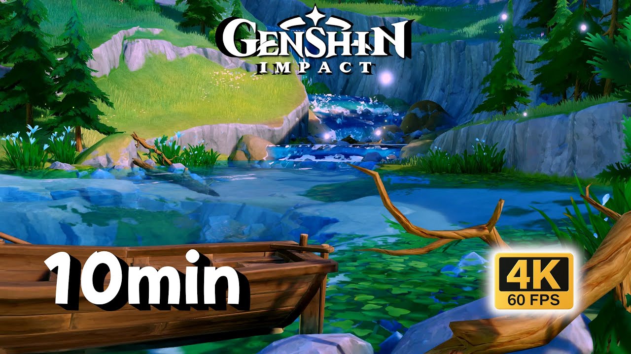 10-MIN Focus • Elynas Lake Wind & River Flow | Genshin Impact 4K